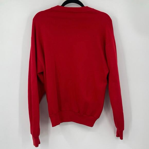 Vintage Jerzees Sweatshirt Red 100 Years of Pigskin 90s Size Medium Crewneck - Picture 2 of 9